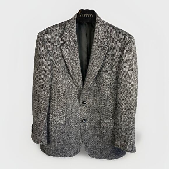 Harris Tweed Jacket Blazer Mens 43R Jos A Bank Quiet Luxury Old Money Heritage - Picture 1 of 16